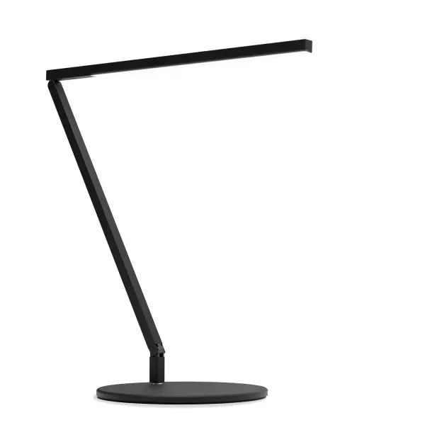 The Z-Bar Solo Gen 4 is a sleek and modern LED desk lamp designed for Minimalists who prefer a single arm articulation that provides a sleek, streamlined look while still providing versatile lighting options. The super-adjustable LED head can be positioned in any direction thanks to its ability to spin in its socket, sweep side to side and rotate around the end of the arm. With the touchstrip located near the LED head, you can easily adjust the brightness to your desired level. Whether you prefer to dim gradually or jump directly to your desired level, the touchstrip makes it easy. The Z-Bar Solo Gen 4 is perfect for any task or activity, providing the perfect lighting for any situation. Collection: Z-Bar Gen 4 Designer: Peter Ng, Keneth Ng, Edmund Ng Finish: Matte Black Width: 7.50" Height: 16.75" Length: 17.60" Weight: 3.20 lb Maximum Wattage: 8.80 W Bulb Type: LED Bulb Base: Integrated Light Source: LED Light Output: 888.00 lm Color Temperature: 5000 K CRI: 90 Voltage: 120.00 V Material: Aluminum, plastic Country of Origin: Taiwan Safety Listing: UL/cUL LED Manufacturer Warranty: 5 years Spec Sheet
