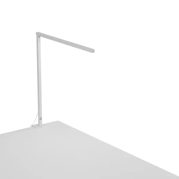 The Z-Bar Solo Gen 4 is a sleek and modern LED desk lamp designed for Minimalists who prefer a single arm articulation that provides a sleek, streamlined look while still providing versatile lighting options. The super-adjustable LED head can be positioned in any direction thanks to its ability to spin in its socket, sweep side to side and rotate around the end of the arm. With the touchstrip located near the LED head, you can easily adjust the brightness to your desired level. Whether you prefer to dim gradually or jump directly to your desired level, the touchstrip makes it easy. The Z-Bar Solo Gen 4 is perfect for any task or activity, providing the perfect lighting for any situation. Collection: Z-Bar Gen 4 Designer: Peter Ng, Keneth Ng, Edmund Ng Finish: Matte White Width: 2.00" Height: 16.75" Length: 17.60" Weight: 1.30 lb Maximum Wattage: 8.80 W Bulb Type: LED Bulb Base: Integrated Light Source: LED Light Output: 888.00 lm Color Temperature: 3500 K CRI: 90 Voltage: 120.00 V Material: Aluminum, plastic Country of Origin: Taiwan Safety Listing: UL/cUL LED Manufacturer Warranty: 5 years Spec Sheet