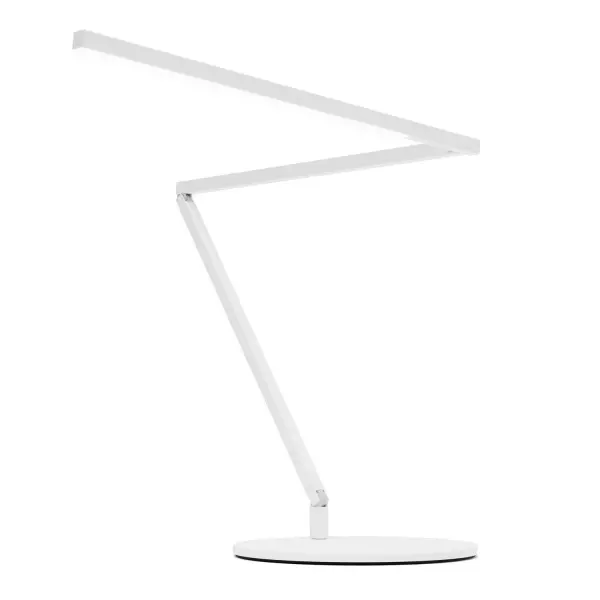 The Z-Bar Gen 4 boasts an award-winning three-bar design for ultimate reach and flexibility. Its new design is now even more flexible and has the ability to be completely folded. The super-adjustable LED head can be positioned in any direction thanks to its ability to spin in its socket, sweep side to side and rotate around the end of the arm. With the touchstrip located near the LED head, you can easily adjust the brightness to your desired level. Whether you prefer to dim gradually or jump directly to your desired level, the touchstrip makes it easy. Multiple mounting options allow you to free up valuable desk space and choose how you want to utilize your lamp. The Z-Bar Gen 4 is perfect for any task or activity, providing the perfect lighting for any situation. Collection: Z-Bar Gen 4 Designer: Peter Ng, Keneth Ng, Edmund Ng Finish: Matte White Width: 8.80" Height: 16.05" Length: 33.60" Weight: 4.45 lb Maximum Wattage: 8.80 W Bulb Type: LED Bulb Base: Integrated Light Source: LED Light Output: 888.00 lm Color Temperature: 5000 K CRI: 90 Voltage: 120.00 V Material: Aluminum, plastic Country of Origin: Taiwan Safety Listing: UL/cUL LED Manufacturer Warranty: 5 years Spec Sheet
