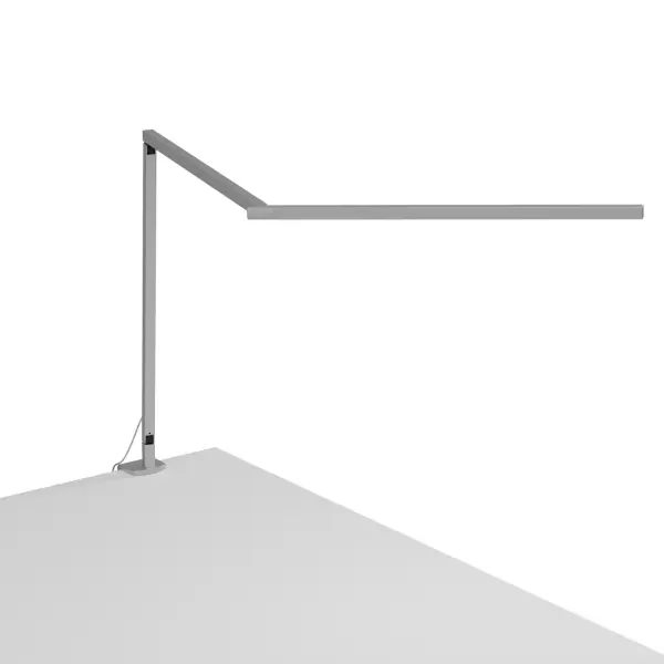 The Z-Bar Gen 4 boasts an award-winning three-bar design for ultimate reach and flexibility. Its new design is now even more flexible and has the ability to be completely folded. The super-adjustable LED head can be positioned in any direction thanks to its ability to spin in its socket, sweep side to side and rotate around the end of the arm. With the touchstrip located near the LED head, you can easily adjust the brightness to your desired level. Whether you prefer to dim gradually or jump directly to your desired level, the touchstrip makes it easy. Multiple mounting options allow you to free up valuable desk space and choose how you want to utilize your lamp. The Z-Bar Gen 4 is perfect for any task or activity, providing the perfect lighting for any situation. Collection: Z-Bar Gen 4 Designer: Peter Ng, Keneth Ng, Edmund Ng Finish: Silver Width: 2.00" Height: 16.05" Length: 33.60" Weight: 1.65 lb Maximum Wattage: 8.80 W Bulb Type: LED Bulb Base: Integrated Light Source: LED Light Output: 888.00 lm Color Temperature: 5000 K CRI: 90 Voltage: 120.00 V Material: Aluminum, plastic Country of Origin: Taiwan Safety Listing: UL/cUL LED Manufacturer Warranty: 5 years Spec Sheet