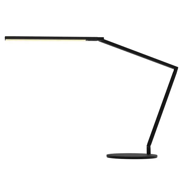 The Z-Bar Pro versions are the ultimate in lighting versatility and energy efficiency. It features tunable light color temperature, an occupancy sensor, and a USB-C charging port to charge your devices. The super-adjustable LED head can be positioned in any direction thanks to its ability to spin in its socket, sweep side to side and rotate around the end of the arm. With the touchstrip located near the LED head, you can easily adjust the brightness to your desired level. Whether you prefer to dim gradually or jump directly to your desired level, the touchstrip makes it easy. The Z-Bar Pro versions are the perfect lighting solution for any professional or personal use. Collection: Z-Bar Gen 4 Designer: Peter Ng, Keneth Ng, Edmund Ng Finish: Matte Black Width: 8.80" Height: 16.05" Length: 33.60" Weight: 4.45 lb Maximum Wattage: 10.10 W Bulb Type: LED Bulb Base: Integrated Light Source: LED Light Output: 893.00 lm Color Temperature: 2700 K CRI: 90 Voltage: 120.00 V Material: Aluminum, plastic Country of Origin: Taiwan Safety Listing: UL/cUL LED Manufacturer Warranty: 5 years Spec Sheet