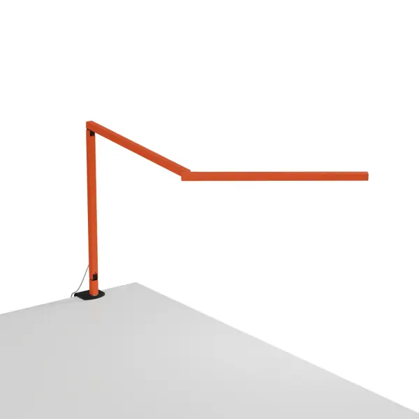 The Z-Bar Mini Gen 4 is the perfect addition to any small space, it comes in a variety of color finishes and its compact size makes it an ideal task light. Its sleek and modern design makes it a stylish addition to any room. The super-adjustable LED head can be positioned in any direction thanks to its ability to spin in its socket, sweep side to side and rotate around the end of the arm. With the touchstrip located near the LED head, you can easily adjust the brightness to your desired level. Whether you prefer to dim gradually or jump directly to your desired level, the touchstrip makes it easy. Enjoy improved visual comfort and increased productivity with the Z-Bar Mini Gen 4. Collection: Z-Bar Gen 4 Designer: Peter Ng, Keneth Ng, Edmund Ng Finish: Matte Orange Width: 2.00" Height: 12.50" Length: 25.90" Weight: 1.40 lb Maximum Wattage: 5.35 W Bulb Type: LED Bulb Base: Integrated Light Source: LED Light Output: 533.00 lm Color Temperature: 3500 K CRI: 90 Voltage: 120.00 V Material: Aluminum, plastic Country of Origin: Taiwan Safety Listing: UL/cUL LED Manufacturer Warranty: 5 years Spec Sheet