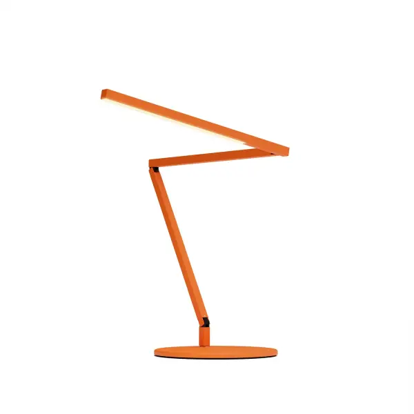 The Z-Bar Mini Gen 4 is the perfect addition to any small space, it comes in a variety of color finishes and its compact size makes it an ideal task light. Its sleek and modern design makes it a stylish addition to any room. The super-adjustable LED head can be positioned in any direction thanks to its ability to spin in its socket, sweep side to side and rotate around the end of the arm. With the touchstrip located near the LED head, you can easily adjust the brightness to your desired level. Whether you prefer to dim gradually or jump directly to your desired level, the touchstrip makes it easy. Enjoy improved visual comfort and increased productivity with the Z-Bar Mini Gen 4. Collection: Z-Bar Gen 4 Designer: Peter Ng, Keneth Ng, Edmund Ng Finish: Matte Orange Width: 7.50" Height: 12.50" Length: 25.90" Weight: 3.30 lb Maximum Wattage: 5.35 W Bulb Type: LED Bulb Base: Integrated Light Source: LED Light Output: 533.00 lm Color Temperature: 3500 K CRI: 90 Voltage: 120.00 V Material: Aluminum, plastic Country of Origin: Taiwan Safety Listing: UL/cUL LED Manufacturer Warranty: 5 years Spec Sheet