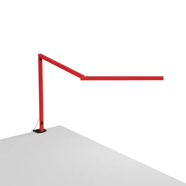 The Z-Bar Mini Gen 4 is the perfect addition to any small space, it comes in a variety of color finishes and its compact size makes it an ideal task light. Its sleek and modern design makes it a stylish addition to any room. The super-adjustable LED head can be positioned in any direction thanks to its ability to spin in its socket, sweep side to side and rotate around the end of the arm. With the touchstrip located near the LED head, you can easily adjust the brightness to your desired level. Whether you prefer to dim gradually or jump directly to your desired level, the touchstrip makes it easy. Enjoy improved visual comfort and increased productivity with the Z-Bar Mini Gen 4. Collection: Z-Bar Gen 4 Designer: Peter Ng, Keneth Ng, Edmund Ng Finish: Matte Red Width: 2.00" Height: 12.50" Length: 25.90" Weight: 1.40 lb Maximum Wattage: 5.35 W Bulb Type: LED Bulb Base: Integrated Light Source: LED Light Output: 533.00 lm Color Temperature: 3500 K CRI: 90 Voltage: 120.00 V Material: Aluminum, plastic Country of Origin: Taiwan Safety Listing: UL/cUL LED Manufacturer Warranty: 5 years Spec Sheet