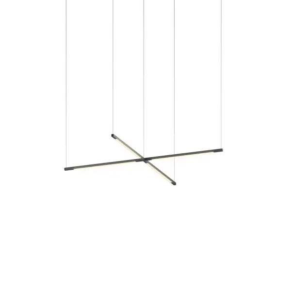 Z-Bar Pendant Cross LED Chandelier in Matte Black