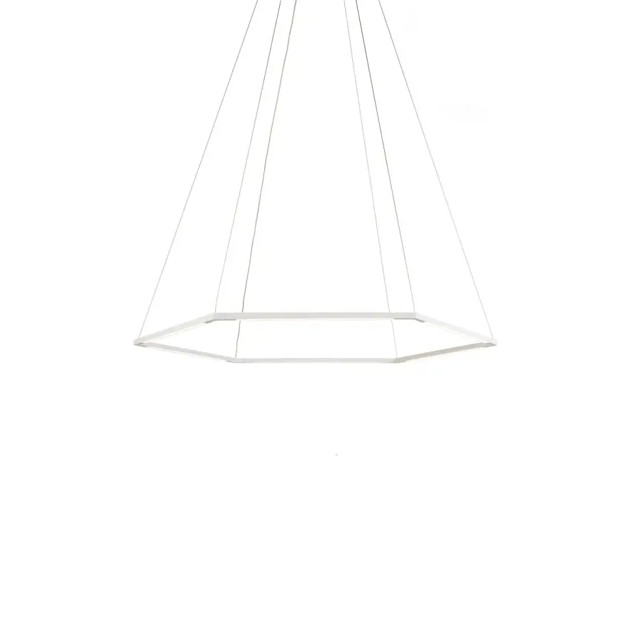 Z-Bar Pendant Honeycomb LED Pendant in Matte White