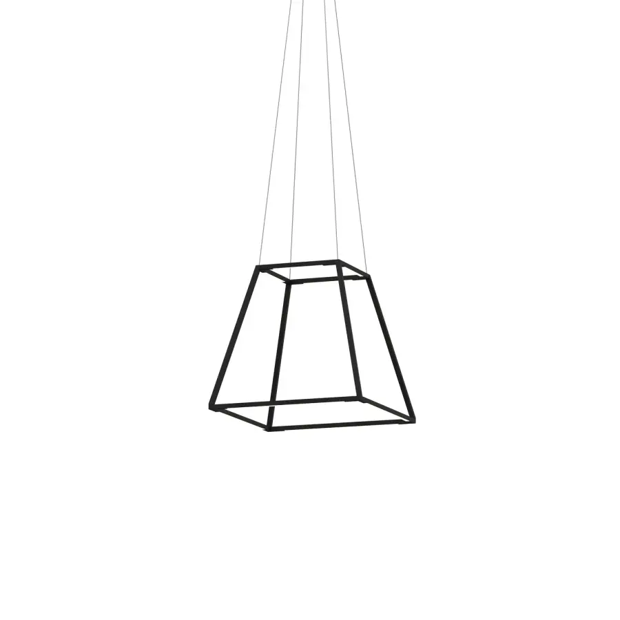 Z-Bar Rise Square LED Pendant in Matte Black