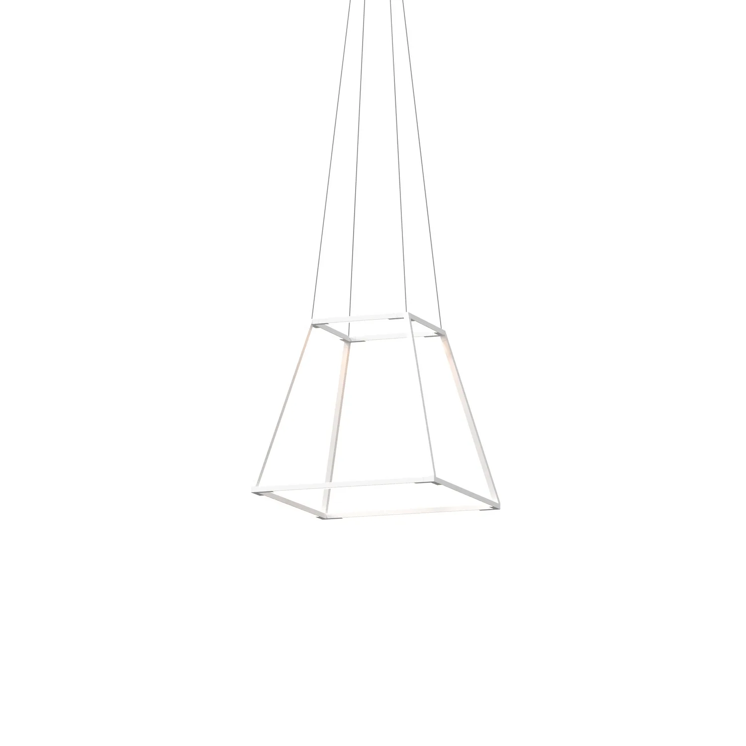 Z-Bar Rise Square LED Pendant in Matte White