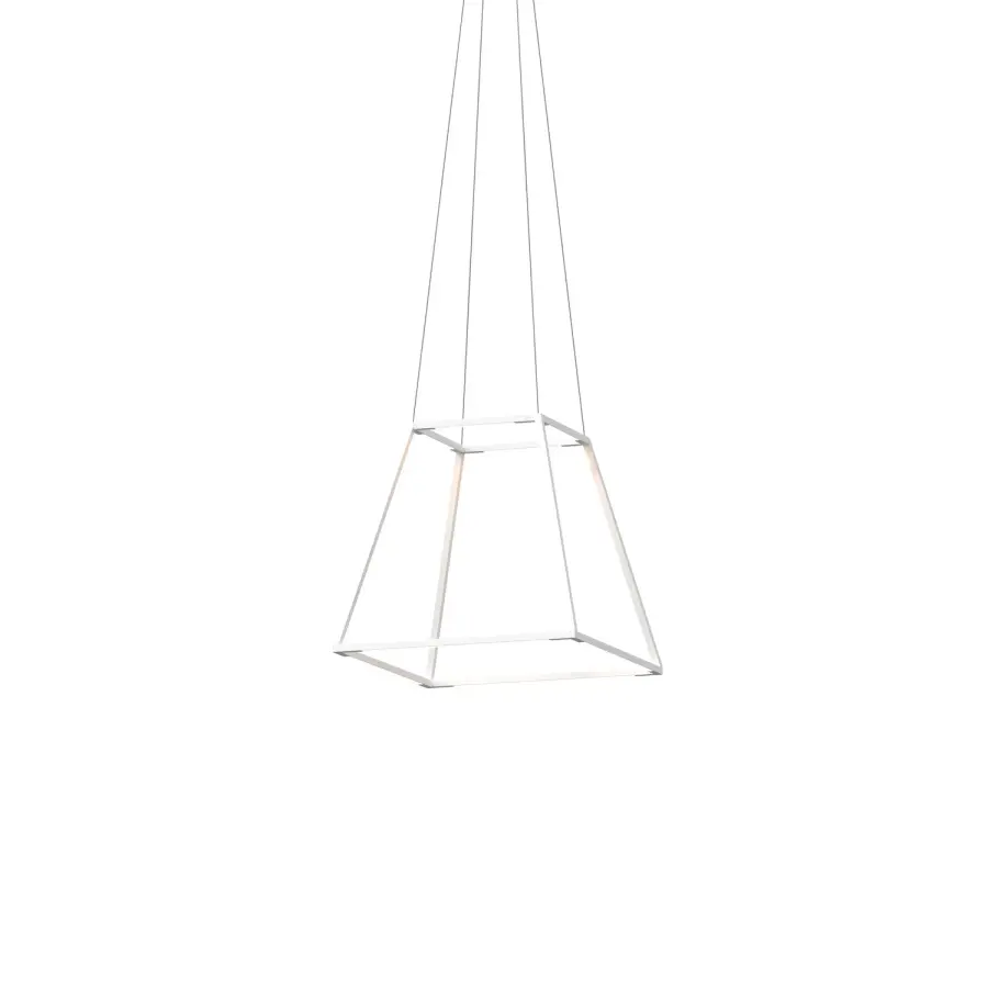 Z-Bar Rise Square LED Pendant in Matte White