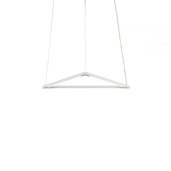 The Z-Bar Triangle Pendant offers architectural precision with three rotatable LED bars in a compact triangular configuration. Its matte white finish and integrated LED technology deliver clean, modern illumination perfect for task-focused spaces.