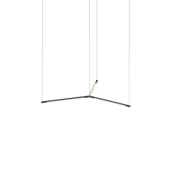 Z-Bar Pendant Trio LED Chandelier in Matte Black