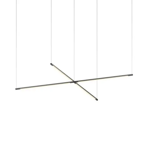 Z-Bar Pendant Cross LED Chandelier in Matte Black