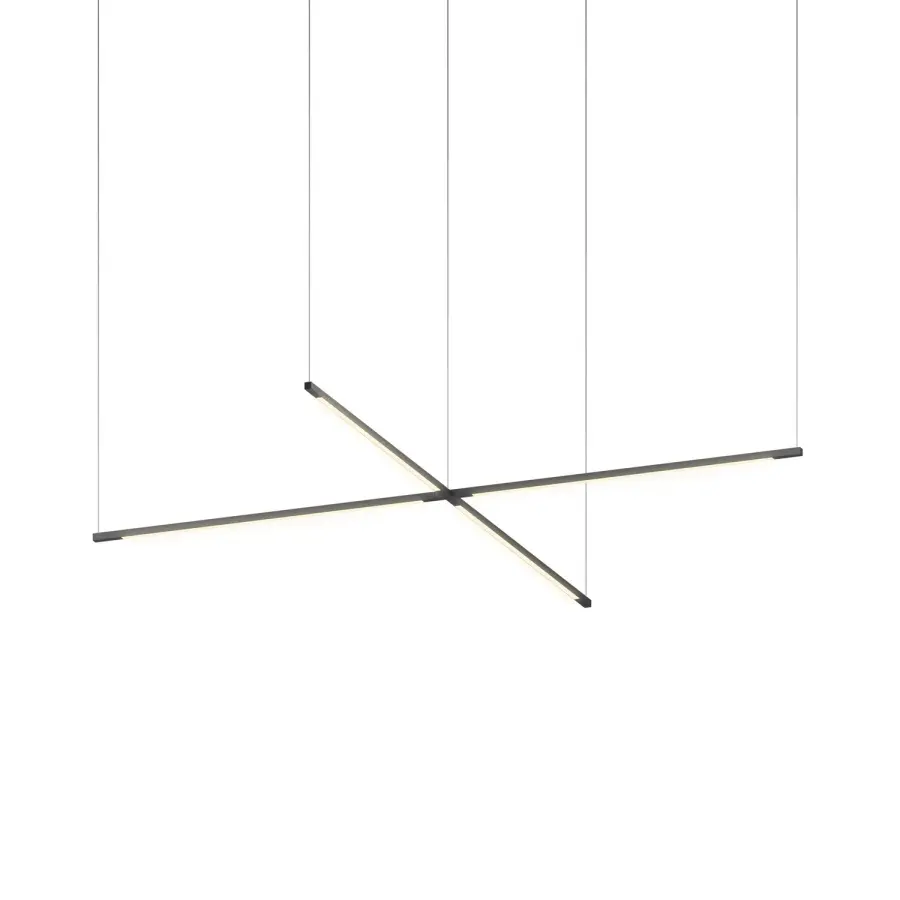 Z-Bar Pendant Cross LED Chandelier in Matte Black