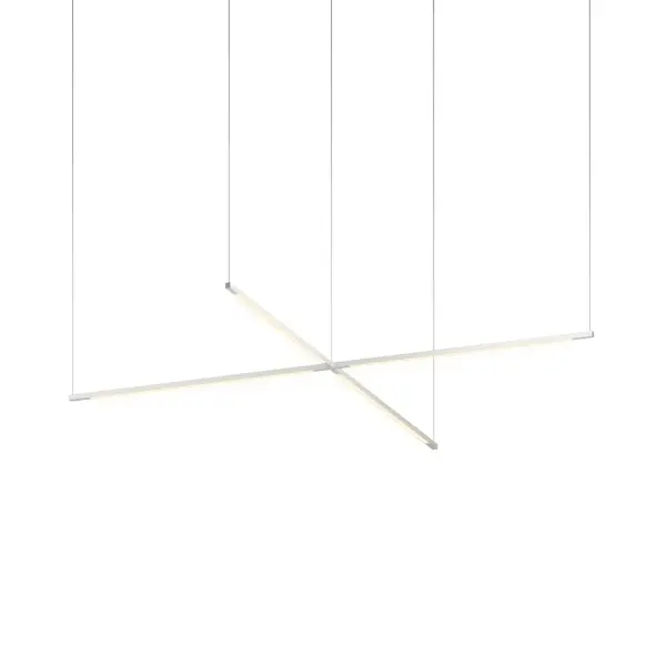 Z-Bar Pendant Cross LED Chandelier in Silver