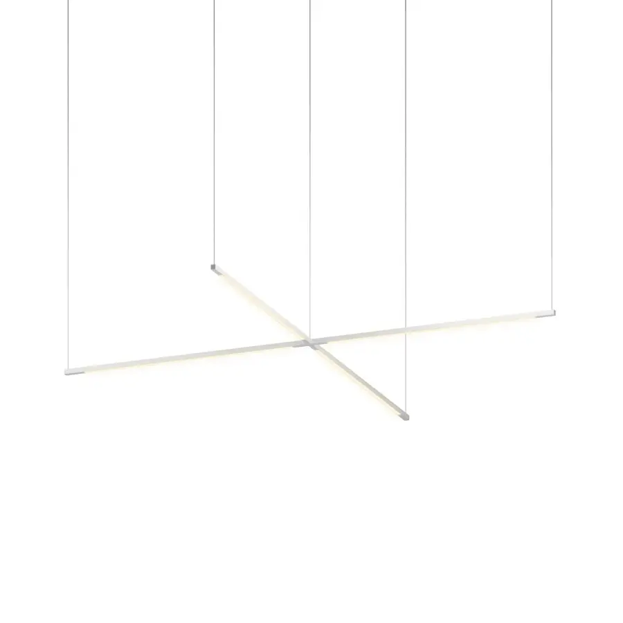 Z-Bar Pendant Cross LED Chandelier in Silver