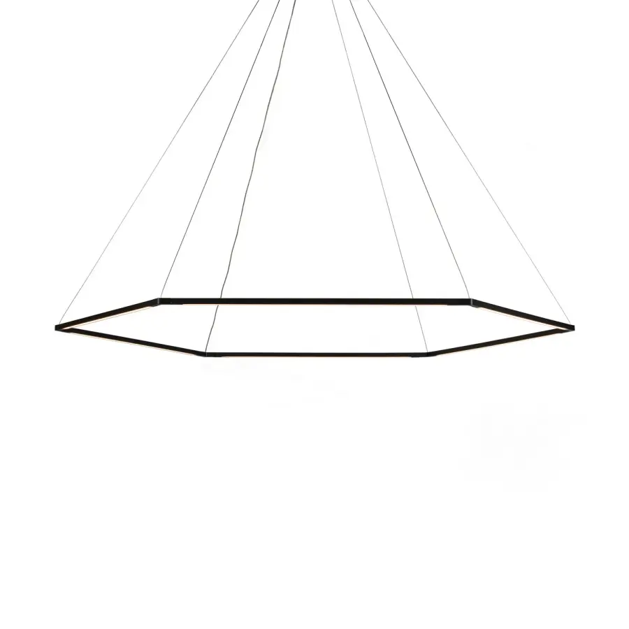 Z-Bar Pendant Honeycomb LED Pendant in Matte Black