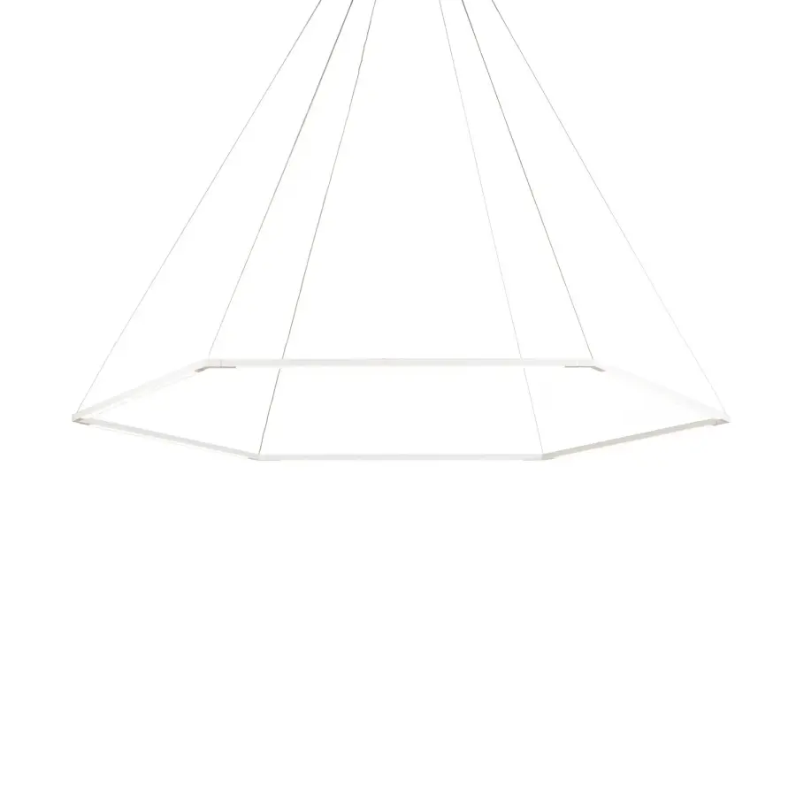 Z-Bar Pendant Honeycomb LED Pendant in Matte White
