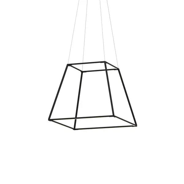 Z-Bar Rise Square LED Pendant in Matte Black
