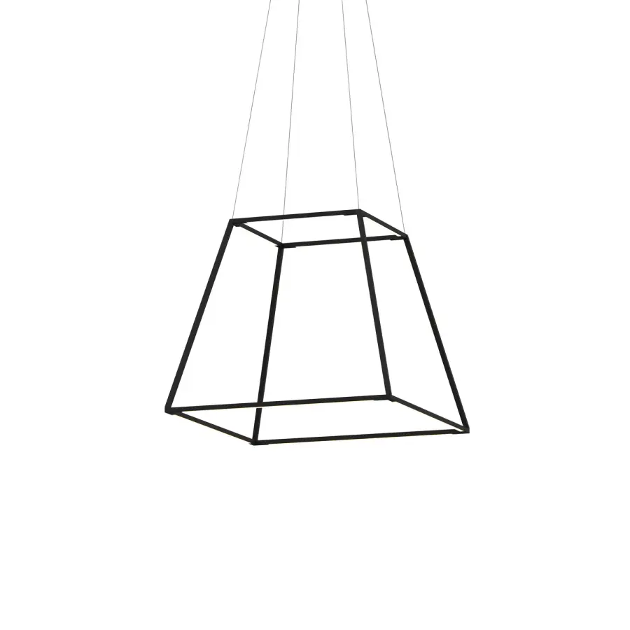 Z-Bar Rise Square LED Pendant in Matte Black