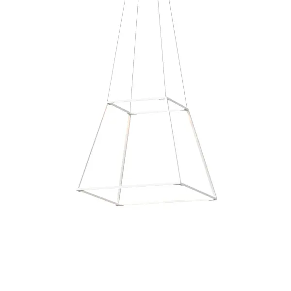 Z-Bar Rise Square LED Pendant in Matte White