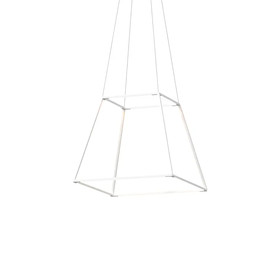 Z-Bar Rise Square LED Pendant in Matte White