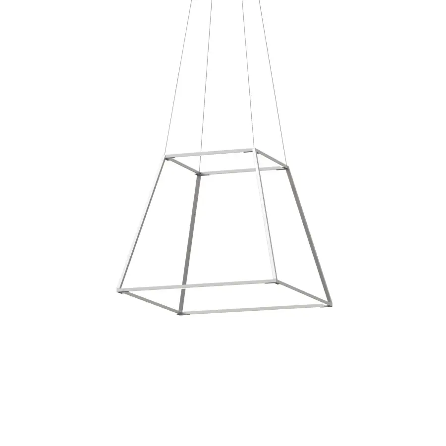 Z-Bar Rise Square LED Pendant in Silver
