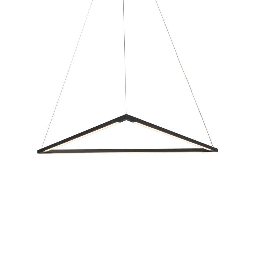 Z-Bar Triangle LED Pendant in Matte Black
