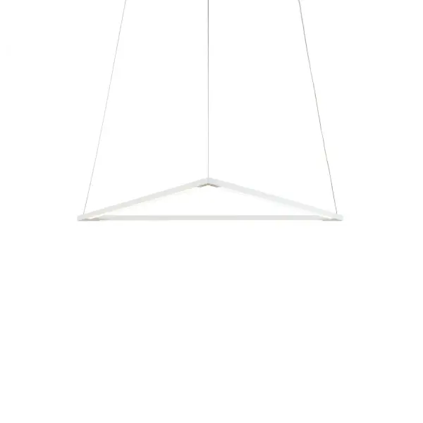 A sleek triangular pendant featuring three rotatable LED light bars that deliver focused task lighting with architectural precision. The modular system allows customization while the integrated LEDs provide energy-efficient illumination.