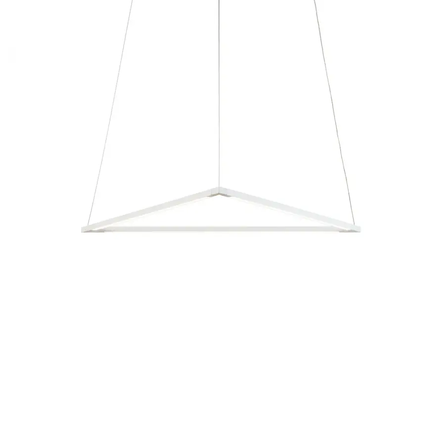 Z-Bar Triangle LED Pendant in Matte White