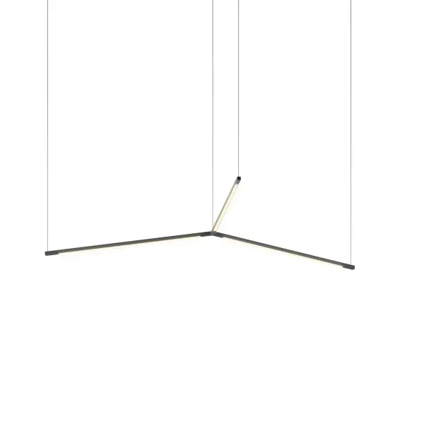 Z-Bar Pendant Trio LED Chandelier in Matte Black