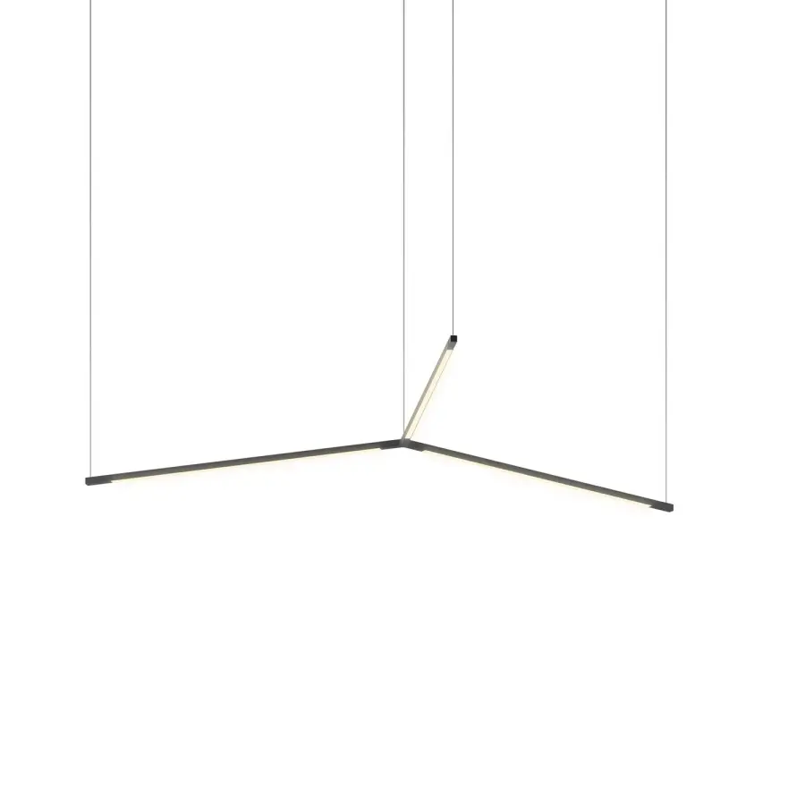 Z-Bar Pendant Trio LED Chandelier in Matte Black