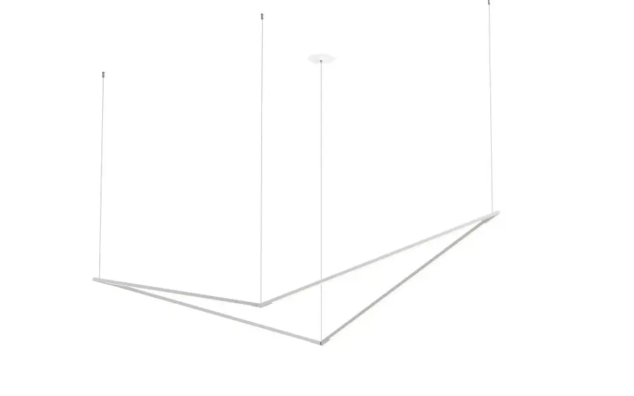 Z-Bar Pendant Bird LED Linear Chandelier in Silver