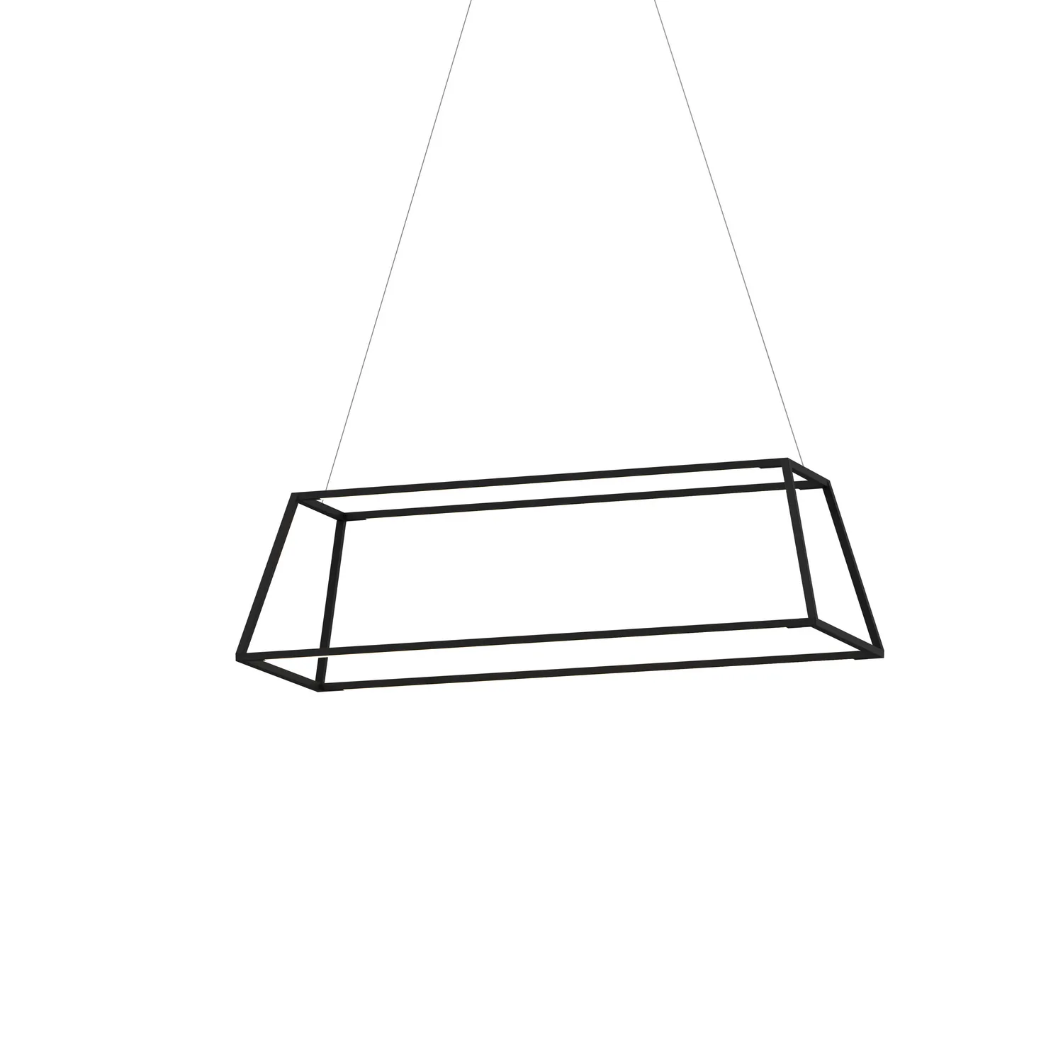Z-Bar Rise Rectangle LED Pendant in Matte Black