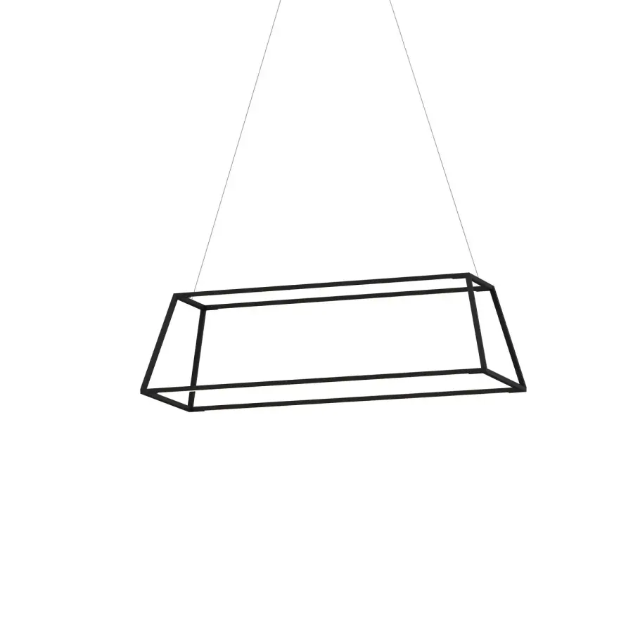 Z-Bar Rise Rectangle LED Pendant in Matte Black