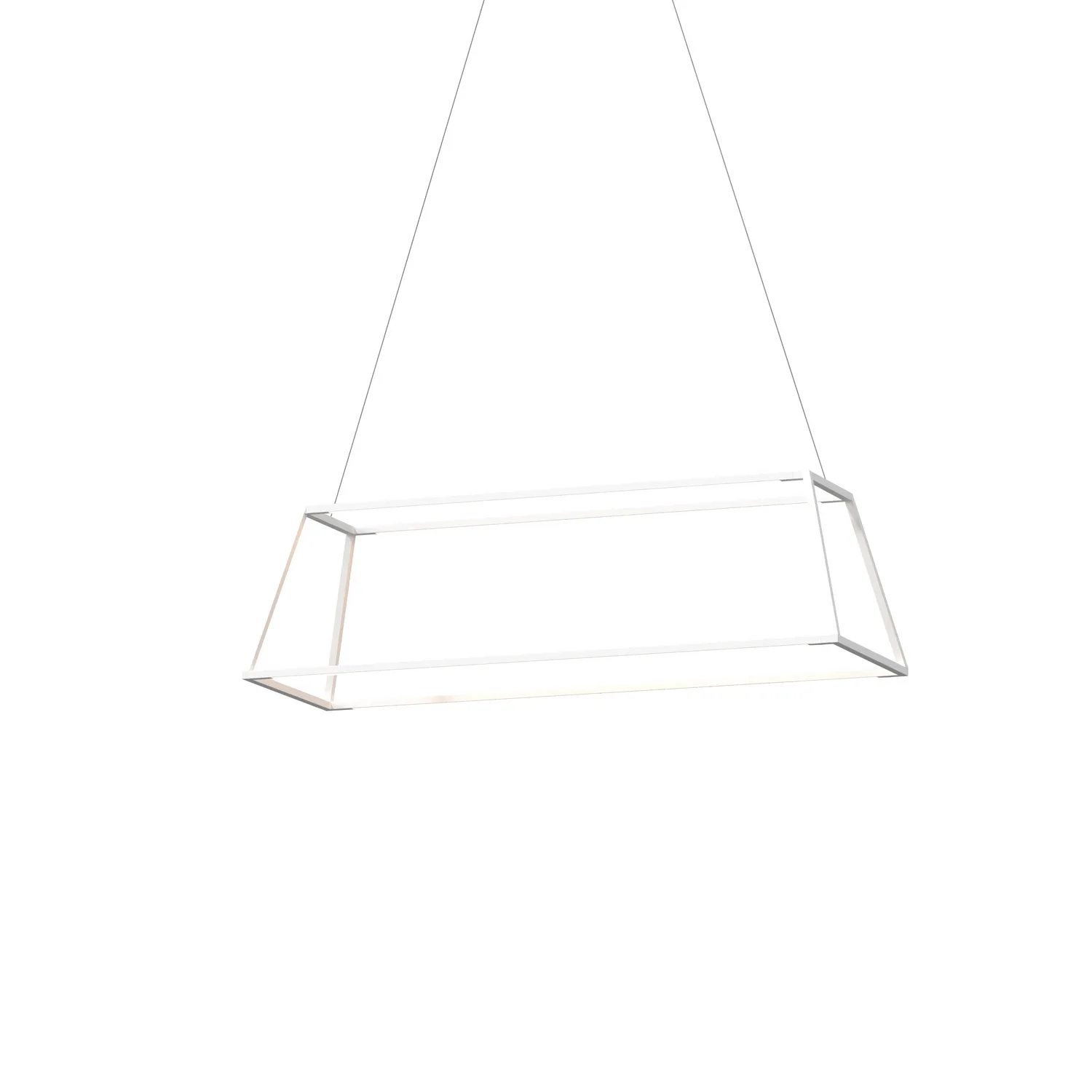 Z-Bar Rise Rectangle LED Pendant in Matte White