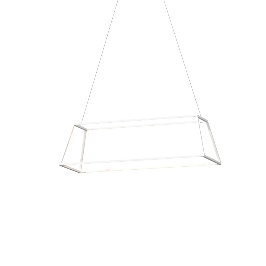 Z-Bar Rise Rectangle LED Pendant in Matte White