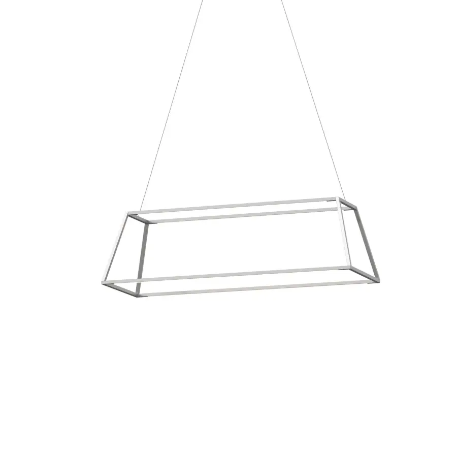 Z-Bar Rise Rectangle LED Pendant in Silver