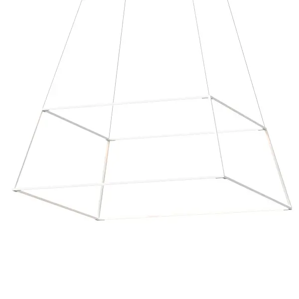 Z-Bar Rise Square LED Pendant in Matte White