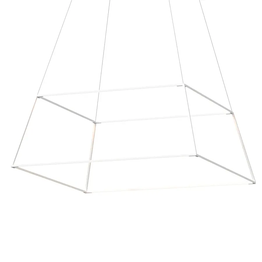 Z-Bar Rise Square LED Pendant in Matte White