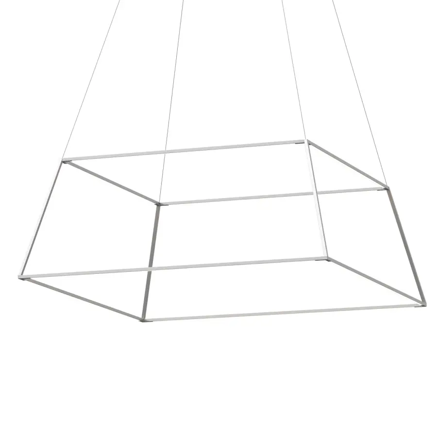 Z-Bar Rise Square LED Pendant in Silver