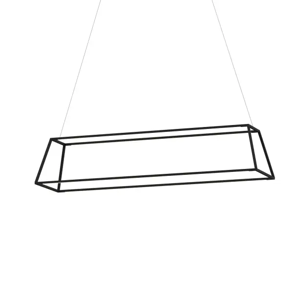 Z-Bar Rise Rectangle LED Pendant in Matte Black