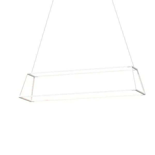 Z-Bar Rise Rectangle LED Pendant in Matte White