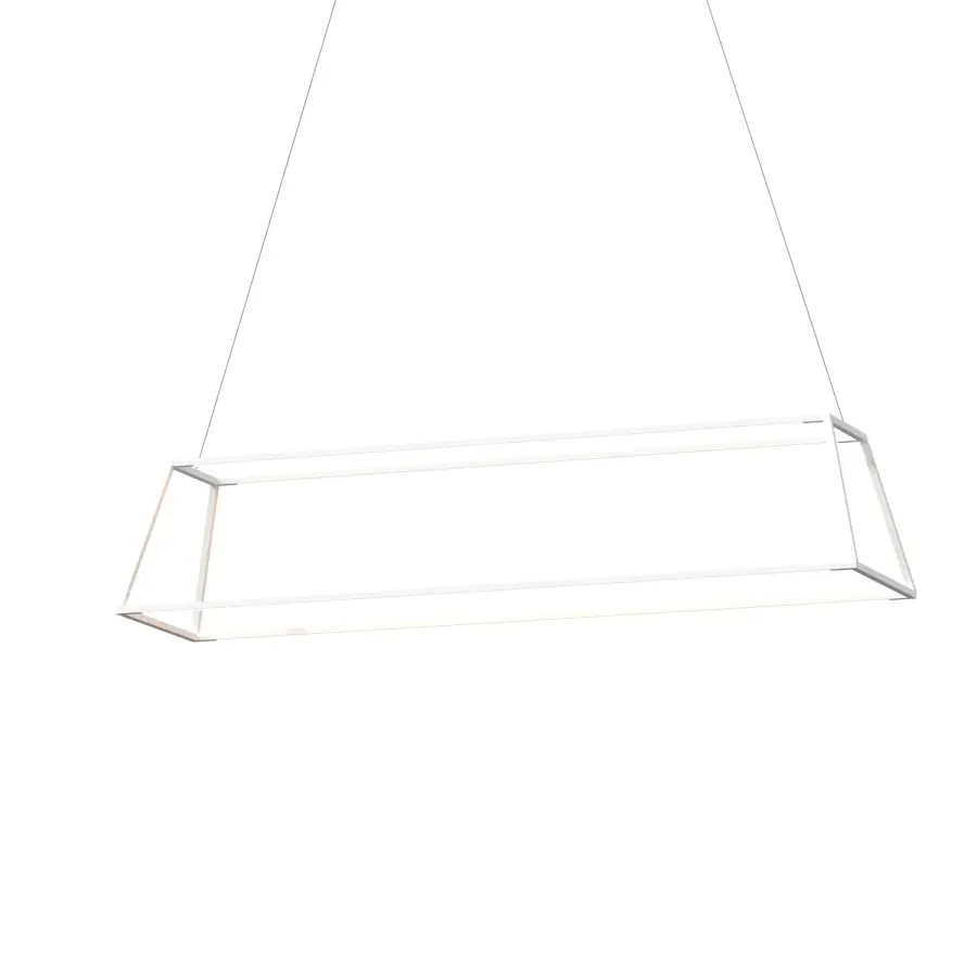 Z-Bar Rise Rectangle LED Pendant in Matte White