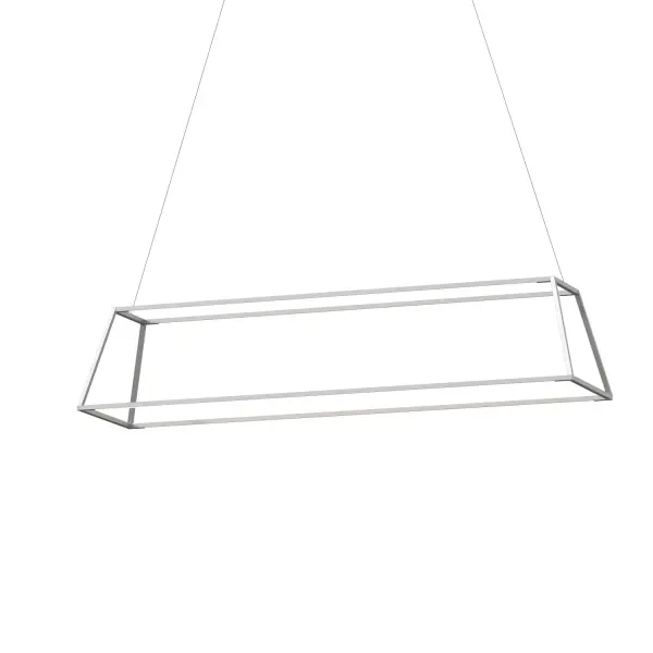 Z-Bar Rise Rectangle LED Pendant in Silver