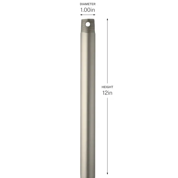 This 12-inch downrod provides the perfect extension for ceiling fans and pendant lights in rooms with higher ceilings, finished in elegant Champagne Bronze to complement warm metallic fixtures. - alternate view