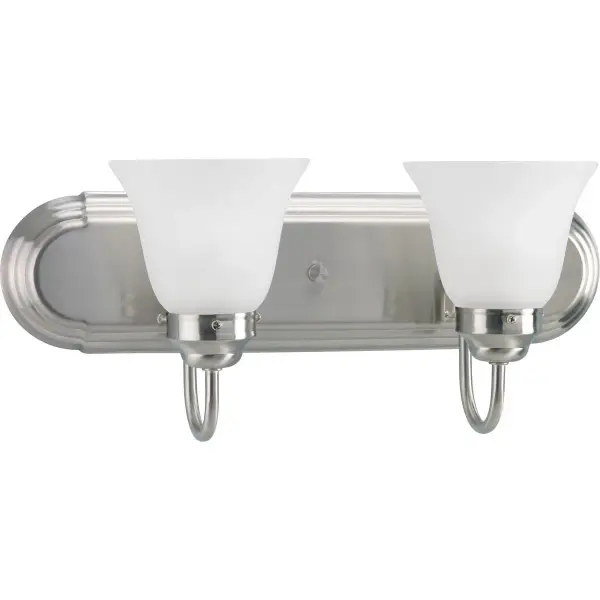 This brushed nickel bath bracket delivers reliable task lighting for residential and commercial bathrooms. JA8 and Title 24 compliant, it combines practical illumination with a clean transitional design.