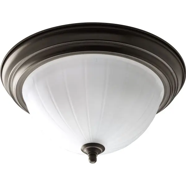 One-Light Flushmount with Etched Melon Glass