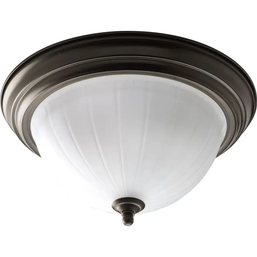 One-Light Flushmount with Etched Melon Glass