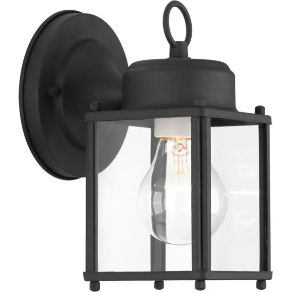 A compact, budget-friendly outdoor wall lantern featuring classic bronze finish and glass panels. JA8 and Title 22 compliant for California installations, making it ideal for residential outdoor lighting needs.