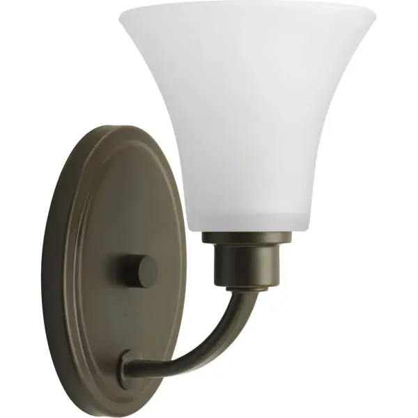 The Joy Collection brings timeless elegance to bathroom lighting with its traditional design and brushed nickel finish. This single-light vanity fixture offers reliable illumination for grooming tasks while complementing a variety of décor styles.